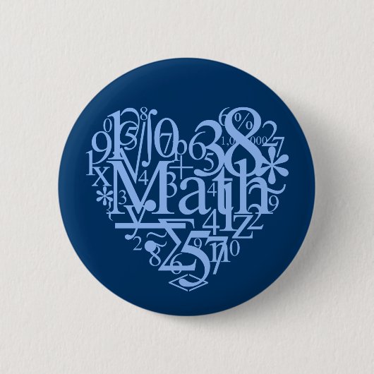 I Liebe-Mathe-Knopf Button (Vorderseite)
