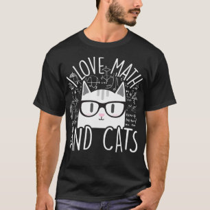 I Liebe Mathe und Katzen Niedlich Kitty Cat Feline T-Shirt