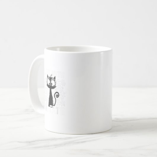 I Liebe Mathe und Katzen Schwarze Katze Funny Spri Kaffeetasse (Vorderseite Links)