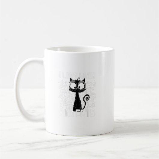 I Liebe Mathe und Katzen Schwarze Katze Funny Spri Kaffeetasse (Links)