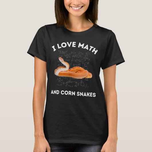 I Liebe Mathe und Mais Schlangen Schlange Lover Al T-Shirt (Vorderseite)