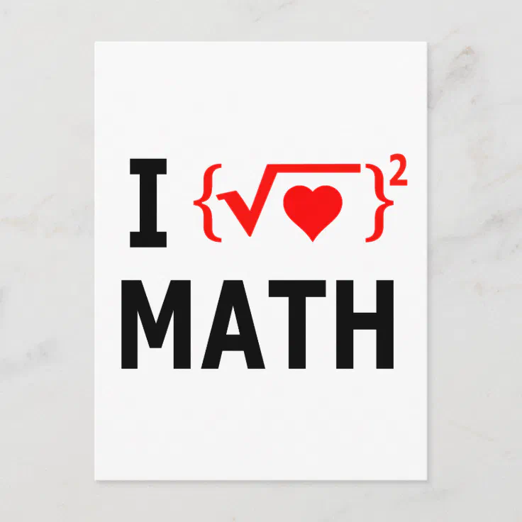 I Liebe Mathe White Postkarte Zazzle.de