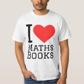 I Liebe Mathematik Buch T-Shirt (Vorderseite)