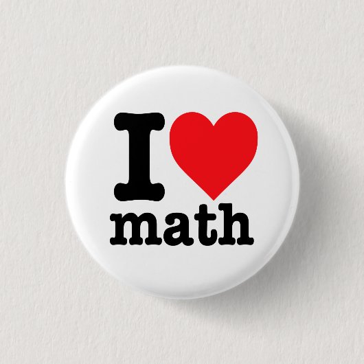 "I Liebe Mathematik" Button (Vorderseite)