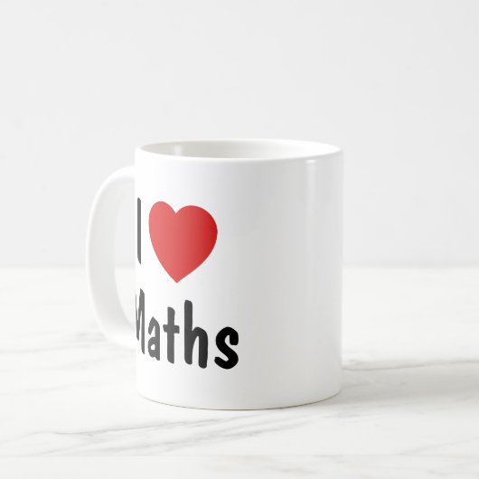I Liebe Mathematik Kaffeetasse (Vorderseite Links)