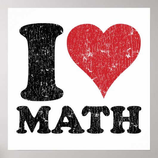 I Liebe Mathematik Poster Print (Vorne)