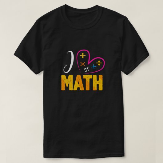 I Liebe Mathematik School T-Shirt (Design vorne)