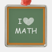 I Liebe Mathematik Silbernes Ornament (Vorne)