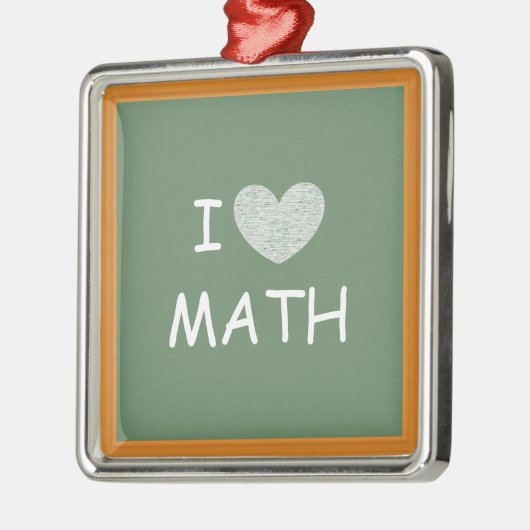 I Liebe Mathematik Silbernes Ornament (Links)