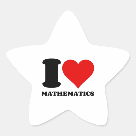 I LIEBE MATHEMATIK Stern-Aufkleber (Vorderseite)