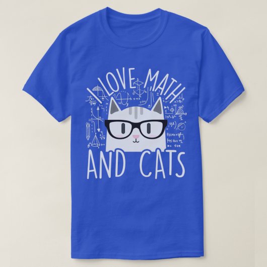 I Liebe Mathematik und Katzen Kitty Cat Algebra Ca T-Shirt (Design vorne)