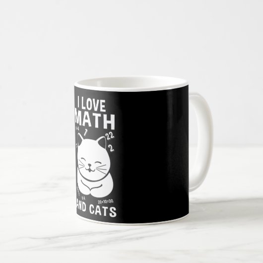 I Liebe Mathematik und Katzen Lehrerin Katze Lover Kaffeetasse (VorderseiteRechts)