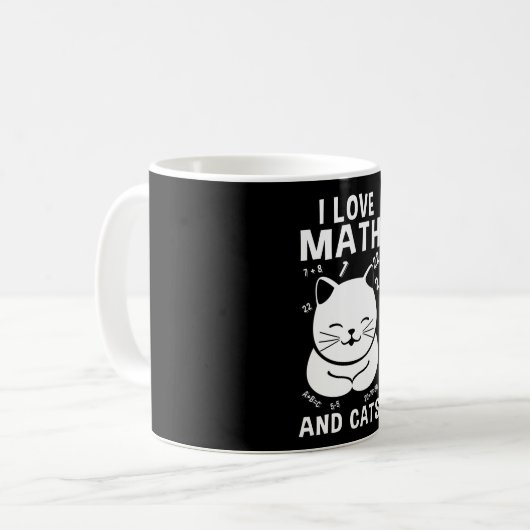 I Liebe Mathematik und Katzen Lehrerin Katze Lover Kaffeetasse (Vorderseite Links)