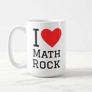 I Liebe mathematischer Rock-Quadrat-Aufkleber Kaffeetasse