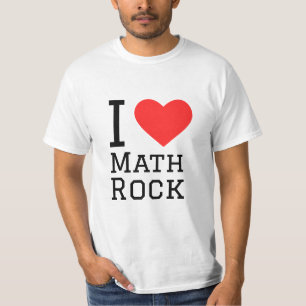 I Liebe mathematischer Rock-Quadrat-Aufkleber T-Shirt