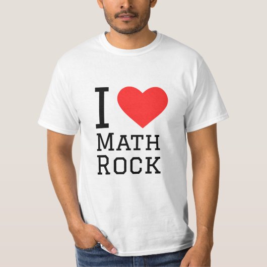 I Liebe mathematischer Rock-Quadrat-Aufkleber T-Shirt (Vorderseite)