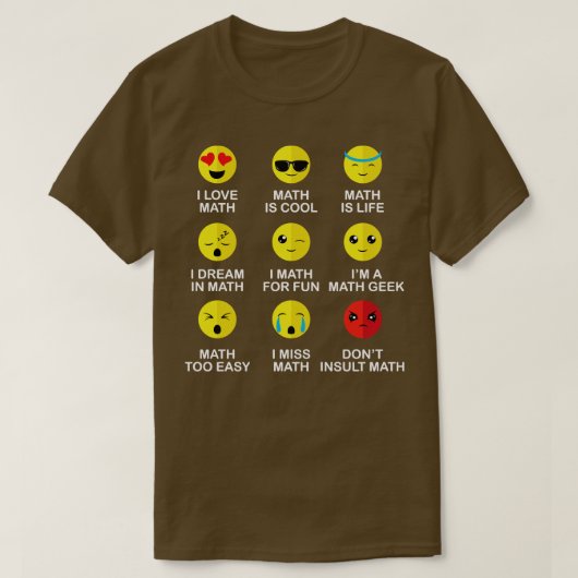 I Liebe Mathi Emoji Funny Mathematic Teacher Mathl T-Shirt (Design vorne)