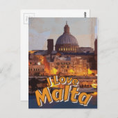 I Liebe Matla Vintage Reiseplakat Postkarte (Vorne/Hinten)