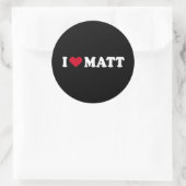I LIEBE MATT RUNDER AUFKLEBER (Tasche)