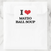 I Liebe Matzo Ball Soup Quadratischer Aufkleber (Tasche)