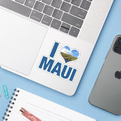 I Liebe Maui Hawaii Aufkleber (Laptop mit iPhone)