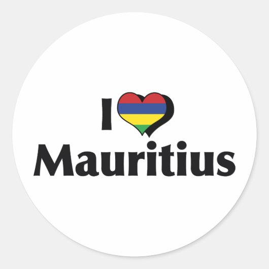 I Liebe Mauritius Flag Runder Aufkleber (Vorderseite)