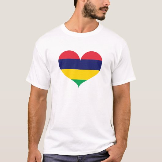 I Liebe Mauritius Flag T-Shirt (Vorderseite)