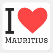 I Liebe Mauritius Quadratischer Aufkleber (Vorderseite)