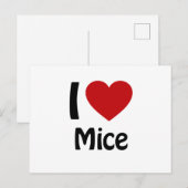 I Liebe Mäuse Postkarte (Vorne/Hinten)