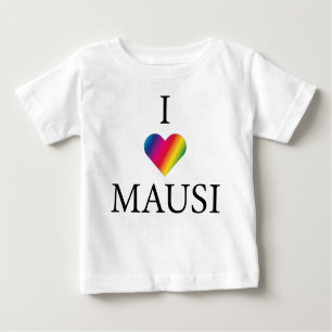 I LIEBE MAUSI RAINBOW HERZ BABY T-SHIRT