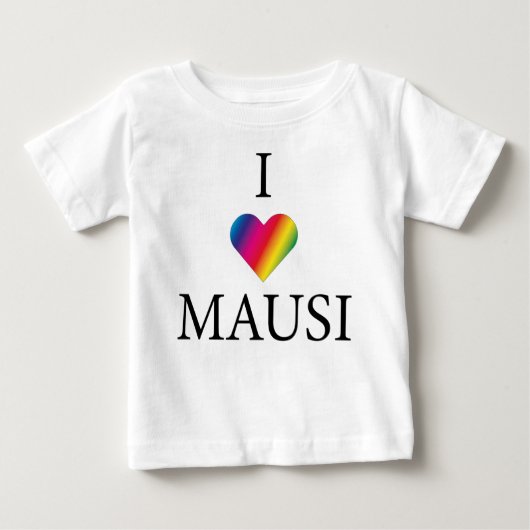 I LIEBE MAUSI RAINBOW HERZ BABY T-SHIRT (Vorderseite)