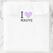 I Liebe mauve Quadratischer Aufkleber (Tasche)