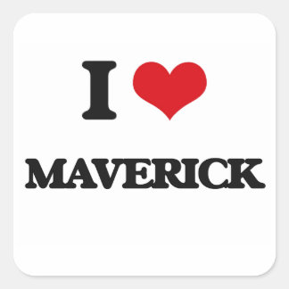 I Liebe Maverick Quadratischer Aufkleber