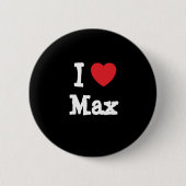 I Liebe Max. Herzfrequenz personalisiert Button (Vorderseite)