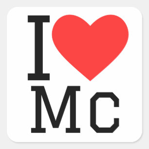 I Liebe Mc Quadratischer Aufkleber
