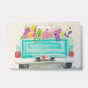 I Liebe MD Floral Truck Abzeichen Ausweis