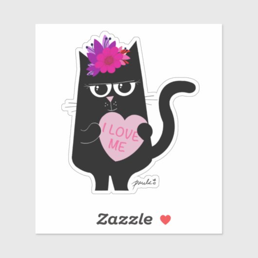 I Liebe Me - 4" glänzende, weiße, Die Aufkleber (Blatt)