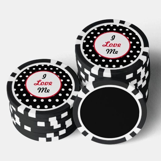 I Liebe Me Poker Chips (schwarz, weiß und rot) (Stapel)