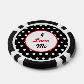 I Liebe Me Poker Chips (schwarz, weiß und rot) (Einzeln)