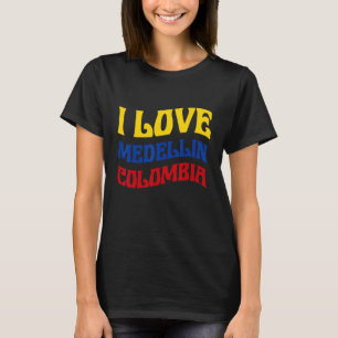 I Liebe Medellin Kolumbien Flaggenplan Kolumbien T-Shirt