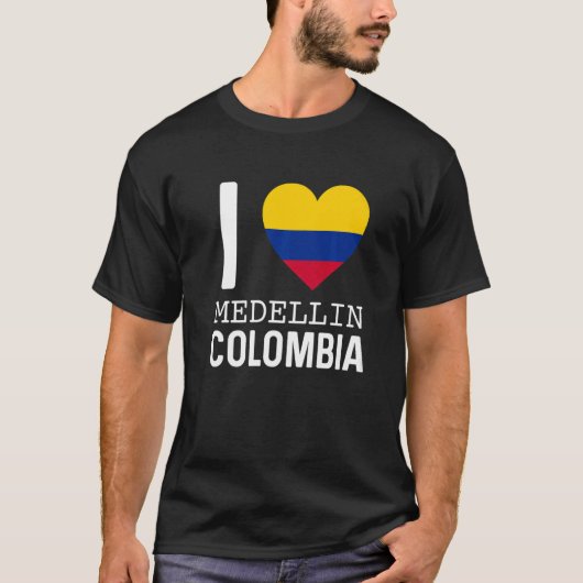 I Liebe Medellin Kolumbien Flaggenplan Kolumbien T-Shirt (Vorderseite)