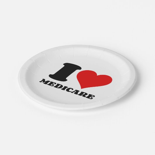 I LIEBE MEDICARE PAPPTELLER (Schrägansicht)