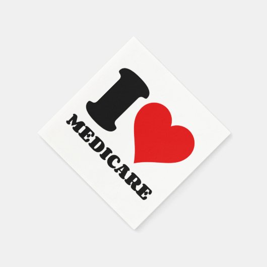 I LIEBE MEDICARE SERVIETTE (Ecke)