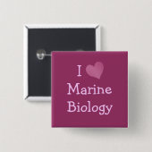 I Liebe Meeresbiologie Button (Vorne & Hinten)