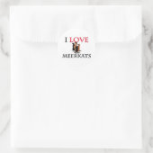 I Liebe Meerkats Runder Aufkleber (Tasche)
