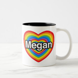 I Liebe Megan. Liebe I Sie Megan. Herz Zweifarbige Tasse