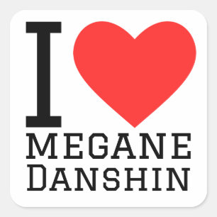 I Liebe Megane danshin Quadratischer Aufkleber