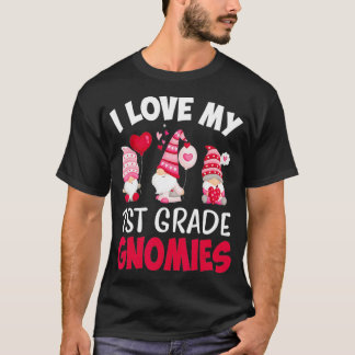 I Liebe Mein 1. Grade Gnomies Niedlicher Valentins T-Shirt