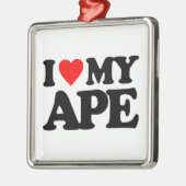 I LIEBE MEIN AFFE SILBERNES ORNAMENT (Links)