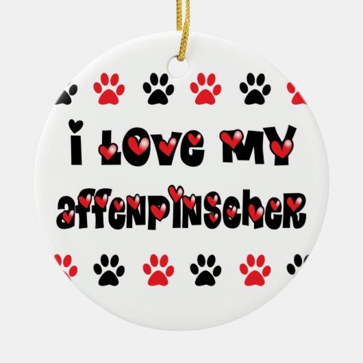 I Liebe mein Affenpinscher Keramikornament (Vorne)